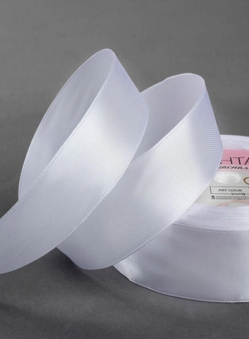 Лента атласная белая от интернет-магазина цветов в 