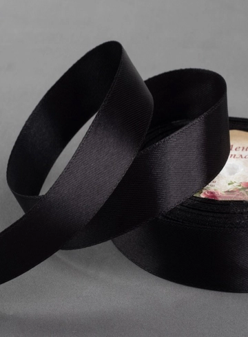 Атласна лента чёрная от интернет-магазина цветов в 