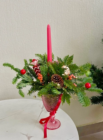 Композиция на стол «Рождество» от интернет-магазина цветов в 